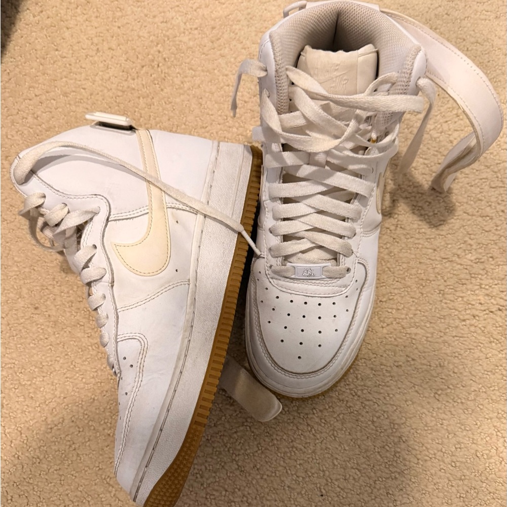Nike Kids All-White High-Top Sneakers - Picture 4 of 5